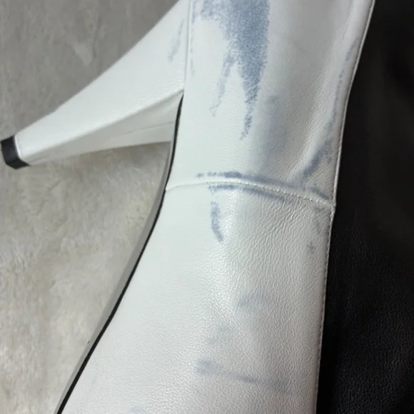 Super Soft Black & White Nappa Leather Fold Over Ankle Boots 39.5/9 -NWD - Picture 6 of 16